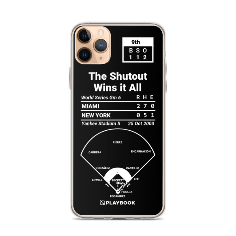 Greatest Marlins Plays iPhone Case: The Shutout Wins it All (2003)