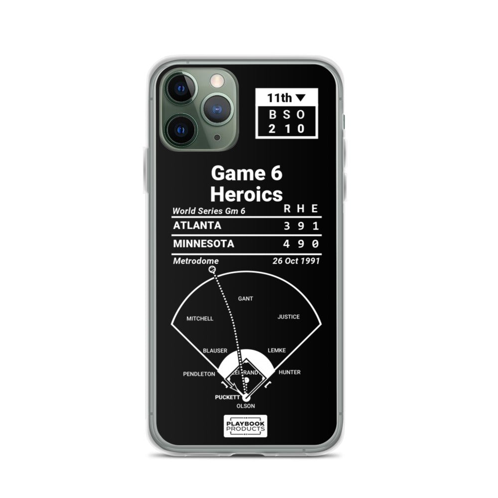 Minnesota Twins Greatest Plays iPhone Case: Game 6 Heroics (1991)