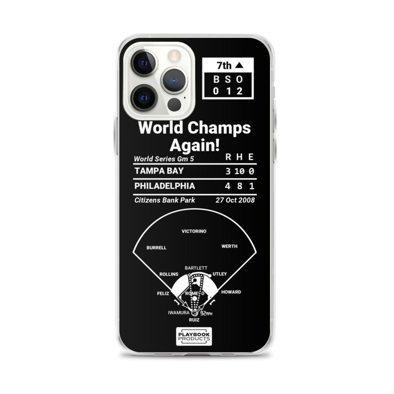 Greatest Phillies Plays iPhone Case: World Champs Again! (2008)