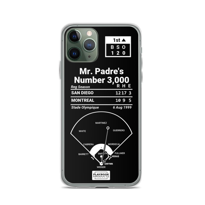 San Diego Padres Greatest Plays iPhone Case: Mr. Padre's Number 3,000 (1999)