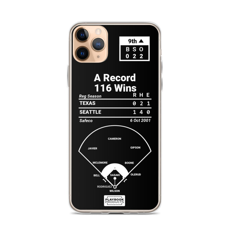 Greatest Mariners Plays iPhone Case: A Record 116 Wins (2001)