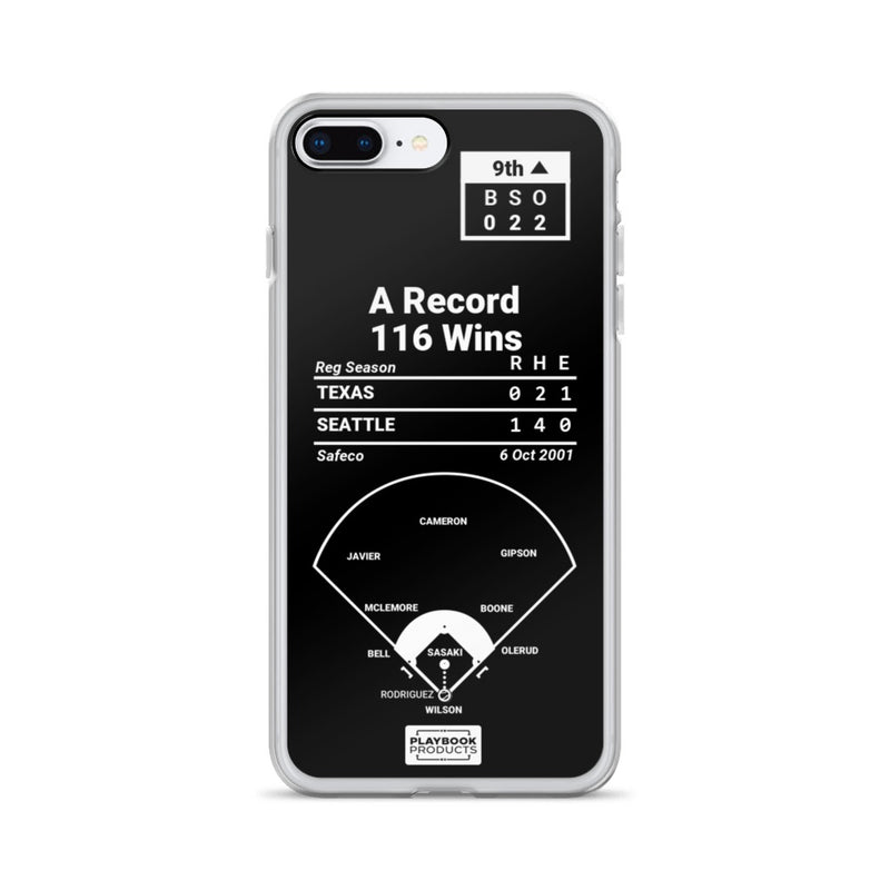 Greatest Mariners Plays iPhone Case: A Record 116 Wins (2001)