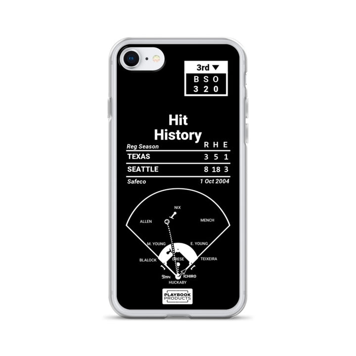 Seattle Mariners Greatest Plays iPhone Case: Hit History (2004)