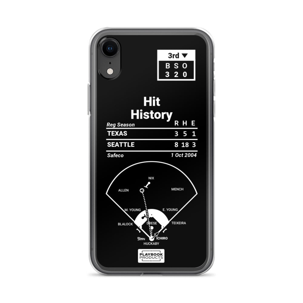 Seattle Mariners Greatest Plays iPhone Case: Hit History (2004)