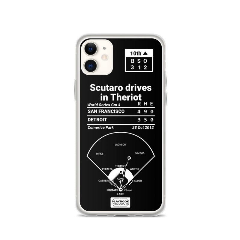 Greatest Giants Plays iPhone Case: Scutaro drives in Theriot (2012)