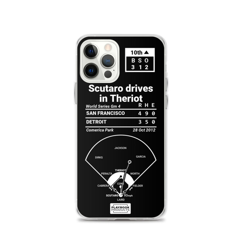 Greatest Giants Plays iPhone Case: Scutaro drives in Theriot (2012)