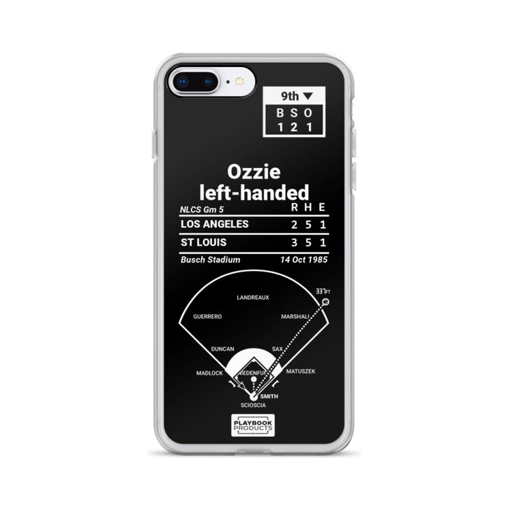 St. Louis Cardinals Greatest Plays iPhone Case: Ozzie left-handed (1985)