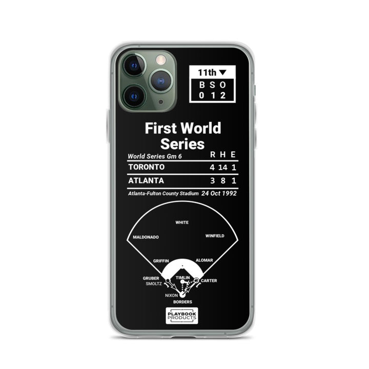 Toronto Blue Jays Greatest Plays iPhone Case: First World Series (1992)