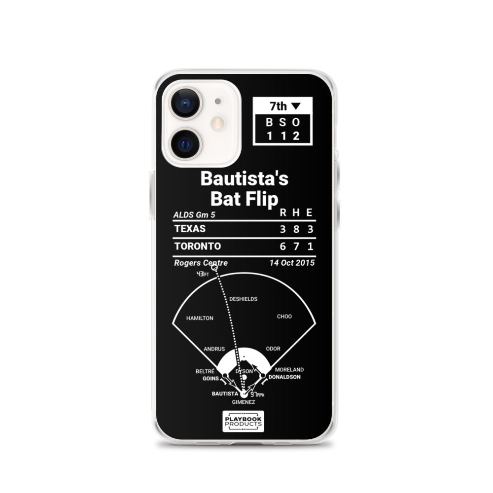 Toronto Blue Jays Greatest Plays iPhone Case: Bautista's Bat Flip (2015)