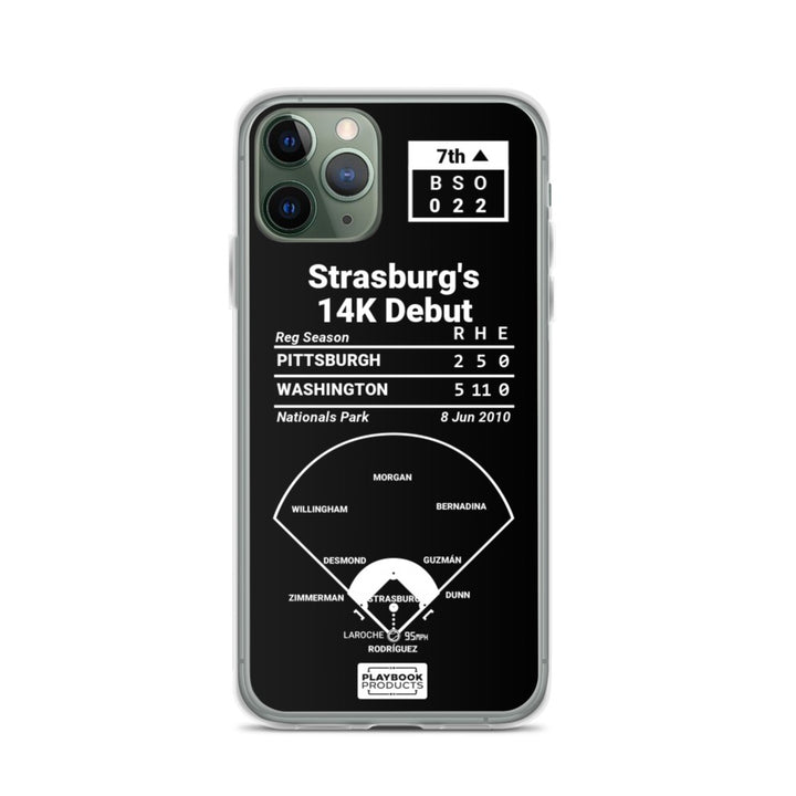 Washington Nationals Greatest Plays iPhone Case: Strasburg's 14K Debut (2010)