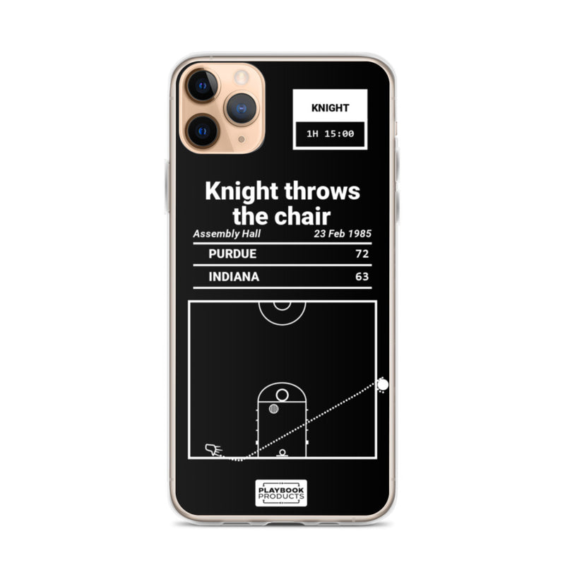 Oddest Indiana Basketball Plays iPhone Case: Knight throws the chair (1985)
