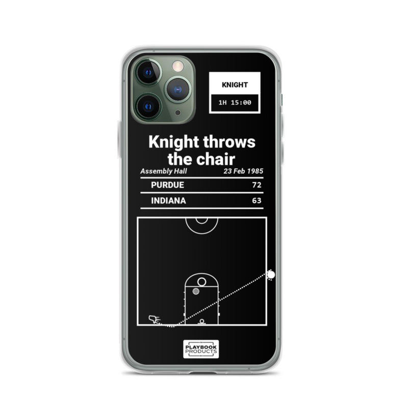 Oddest Indiana Basketball Plays iPhone Case: Knight throws the chair (1985)