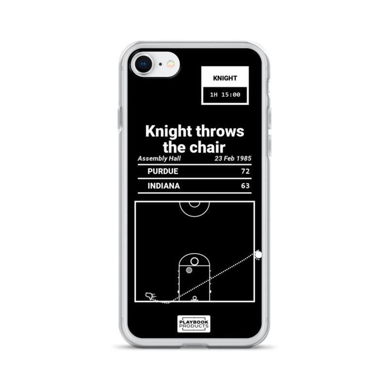 Oddest Indiana Basketball Plays iPhone Case: Knight throws the chair (1985)