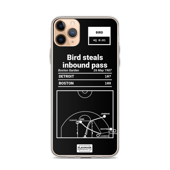 Boston Celtics Greatest Plays iPhone Case: Bird steals inbound pass (1987)