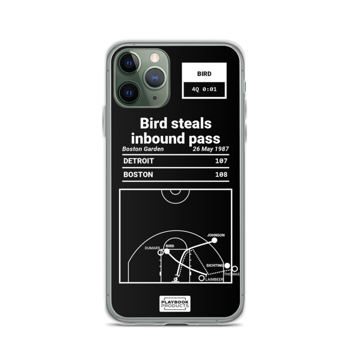 Boston Celtics Greatest Plays iPhone Case: Bird steals inbound pass (1987)