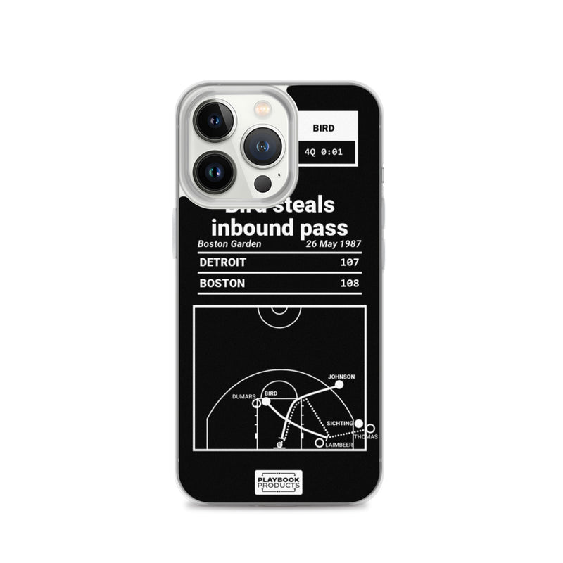 Greatest Celtics Plays iPhone Case: Bird steals inbound pass (1987)
