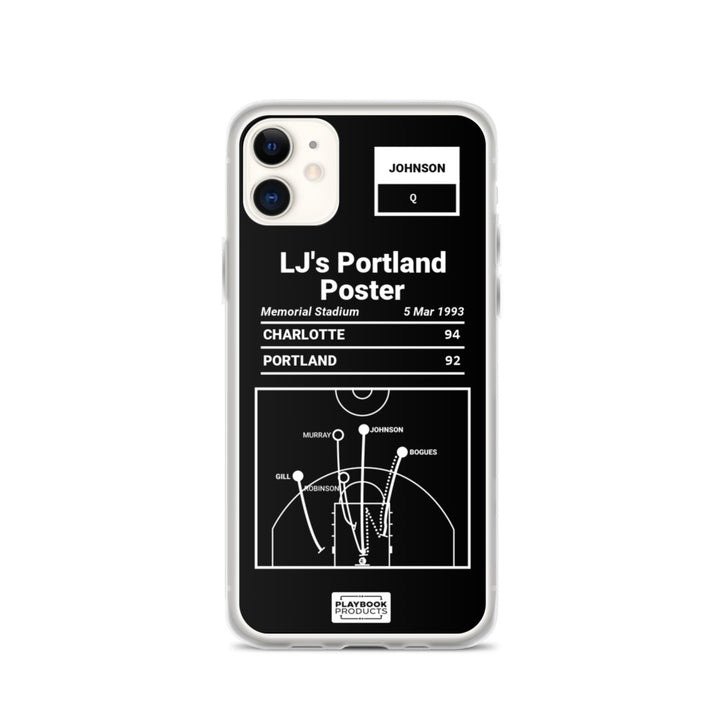 Charlotte Hornets Greatest Plays iPhone Case: LJ's Portland Poster (1993)