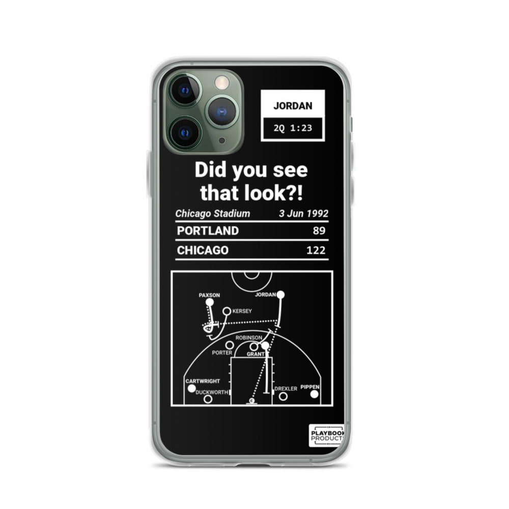 Chicago Bulls Greatest Plays iPhone Case: Did you see that look?! (1992)