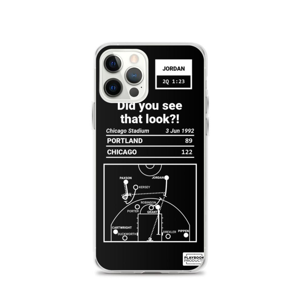 Chicago Bulls Greatest Plays iPhone Case: Did you see that look?! (1992)