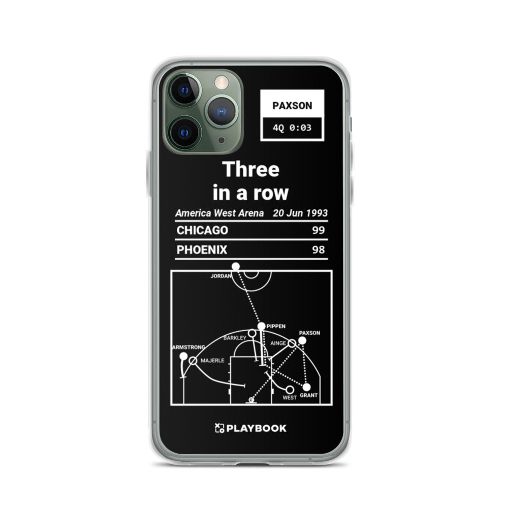 Chicago Bulls Greatest Plays iPhone Case: Three in a row (1993)