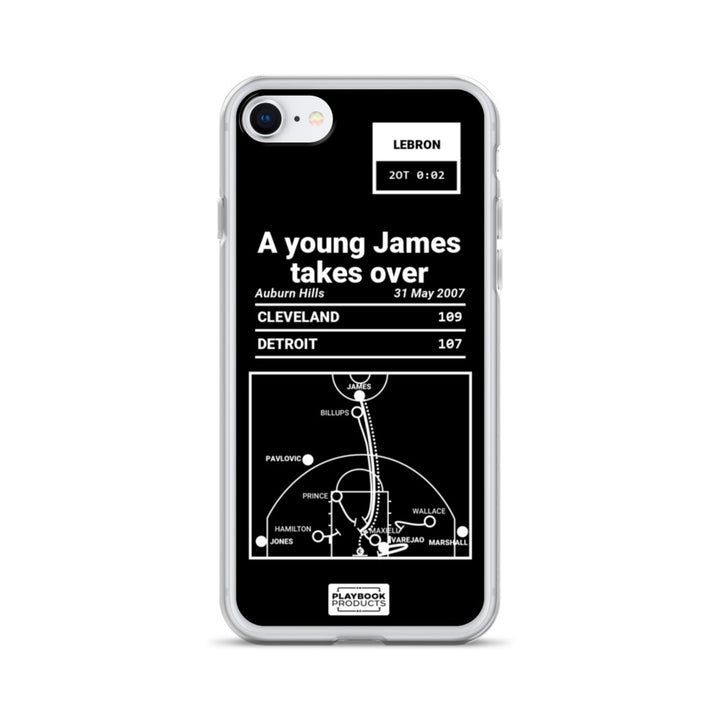 Cleveland Cavaliers Greatest Plays iPhone Case: A young James takes over (2007)