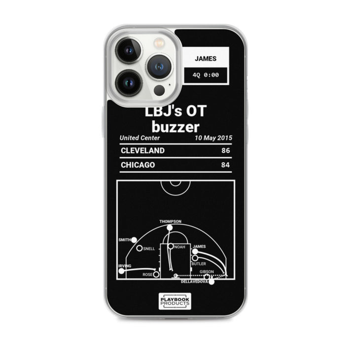 Cleveland Cavaliers Greatest Plays iPhone Case: LBJ's OT buzzer (2015)