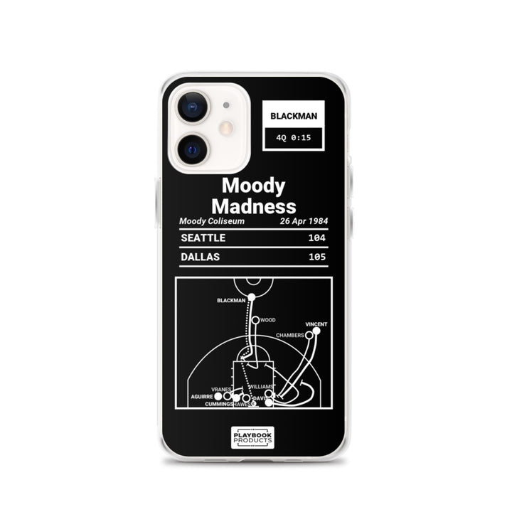 Dallas Mavericks Greatest Plays iPhone Case: Moody Madness (1984)