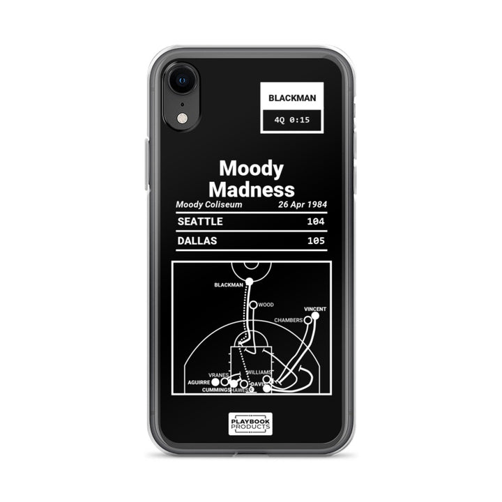 Dallas Mavericks Greatest Plays iPhone Case: Moody Madness (1984)