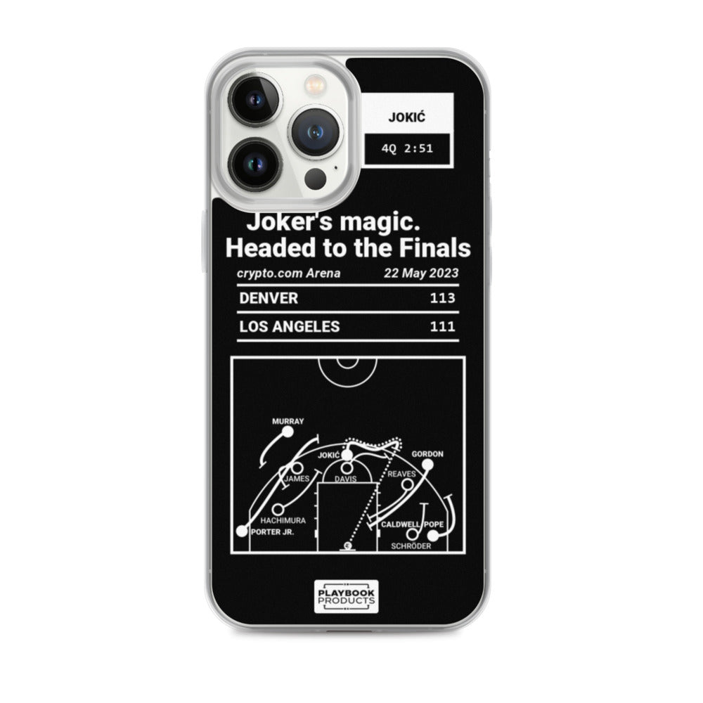 Denver Nuggets Greatest Plays iPhone Case: Joker's magic. Headed to the Finals (2023)