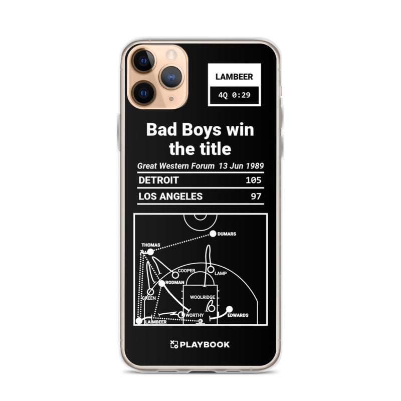 Greatest Pistons Plays iPhone Case: Bad Boys win the title (1989)