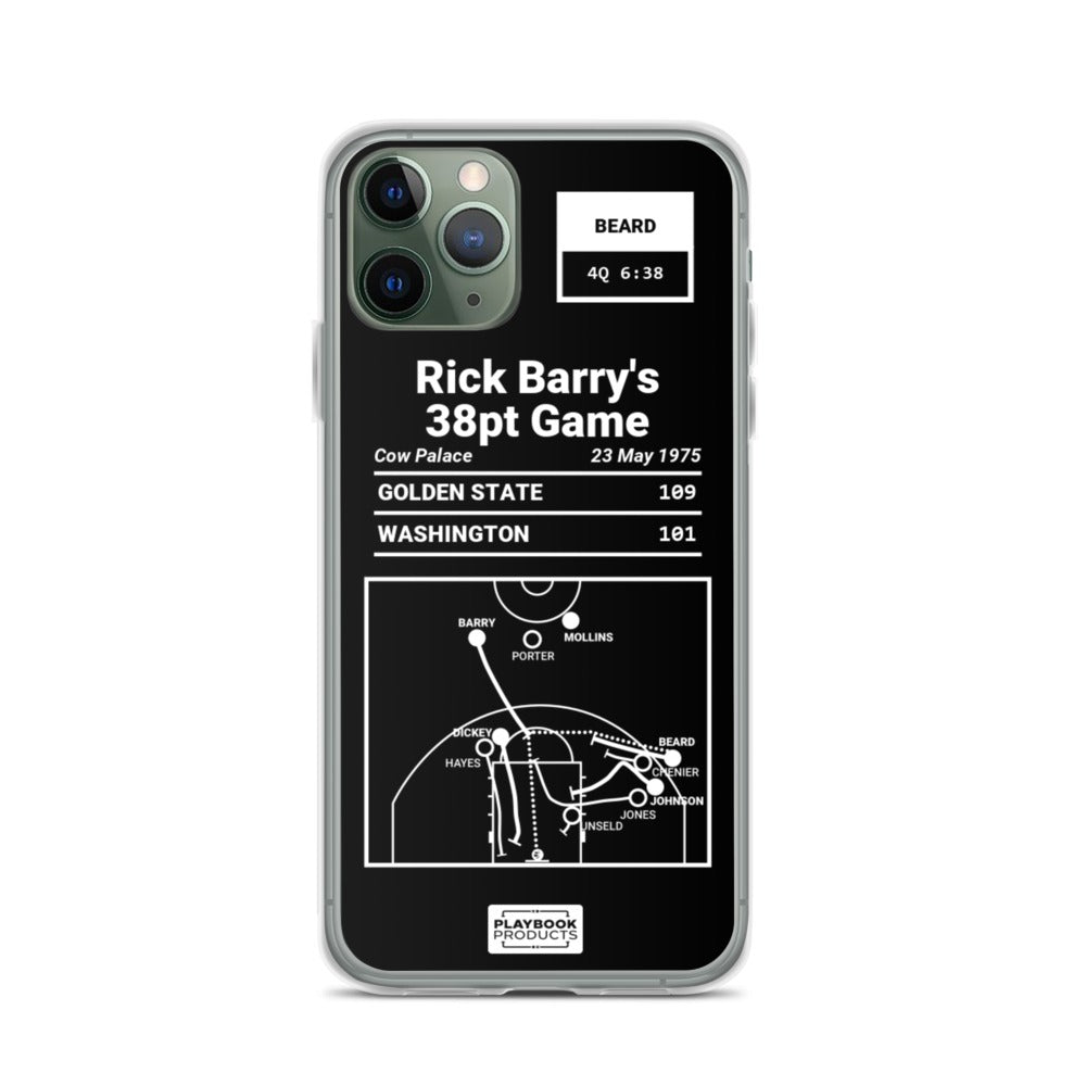 Golden State Warriors Greatest Plays iPhone Case: Rick Barry's 38pt Game (1975)