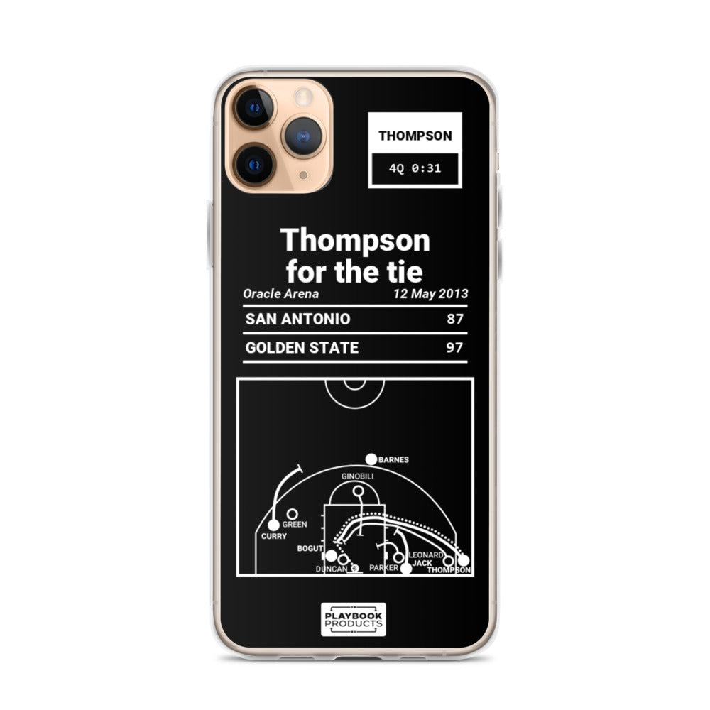 Golden State Warriors Greatest Plays iPhone Case: Thompson for the tie (2013)