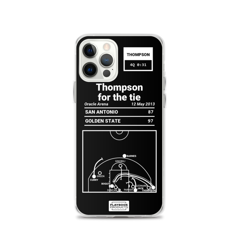 Golden State Warriors Greatest Plays iPhone Case: Thompson for the tie (2013)