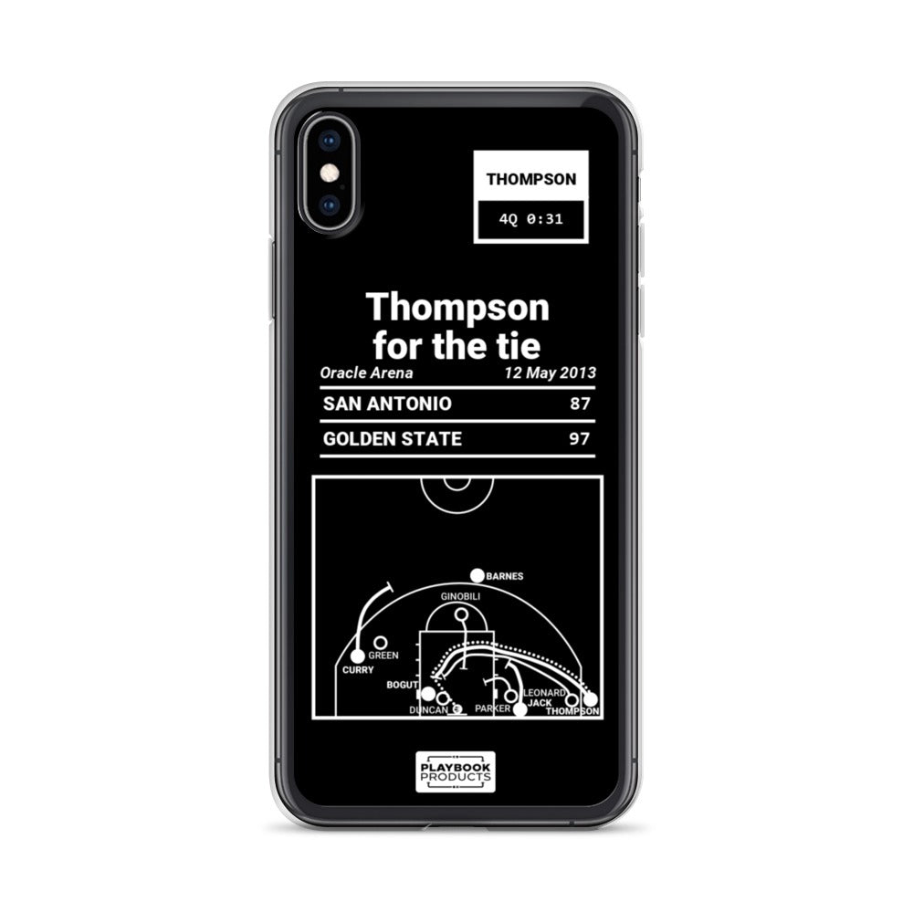 Golden State Warriors Greatest Plays iPhone Case: Thompson for the tie (2013)