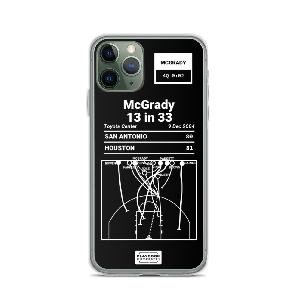 Houston Rockets Greatest Plays iPhone Case: McGrady 13 in 33 (2004)