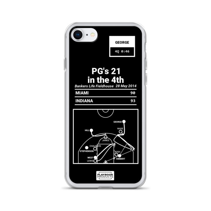 Indiana Pacers Greatest Plays iPhone Case: PG's 21 in the 4th (2014)