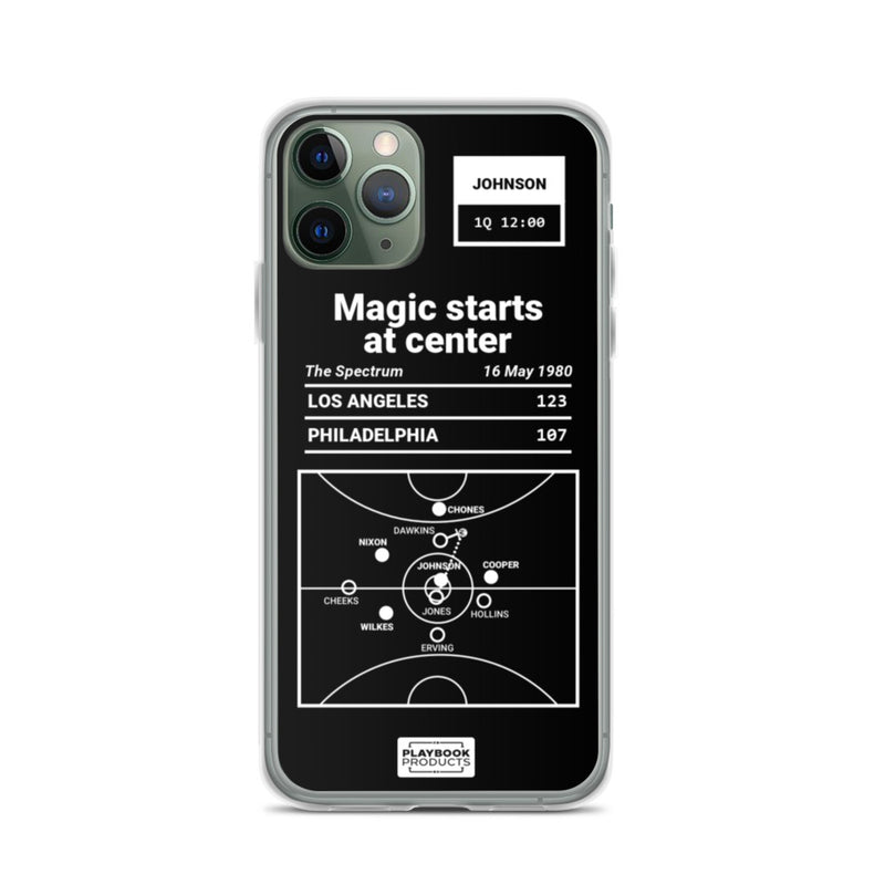 Greatest Lakers Plays iPhone Case: Magic starts at center (1980)