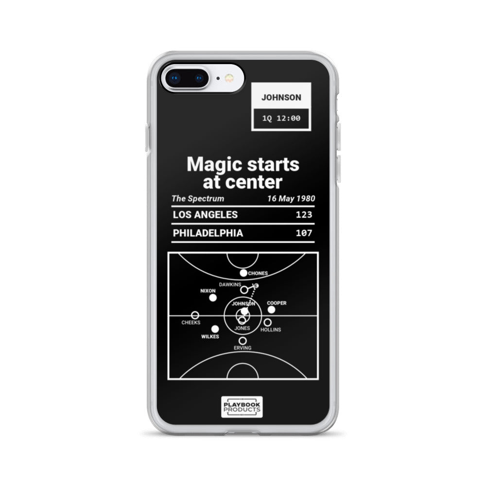 Los Angeles Lakers Greatest Plays iPhone Case: Magic starts at center (1980)