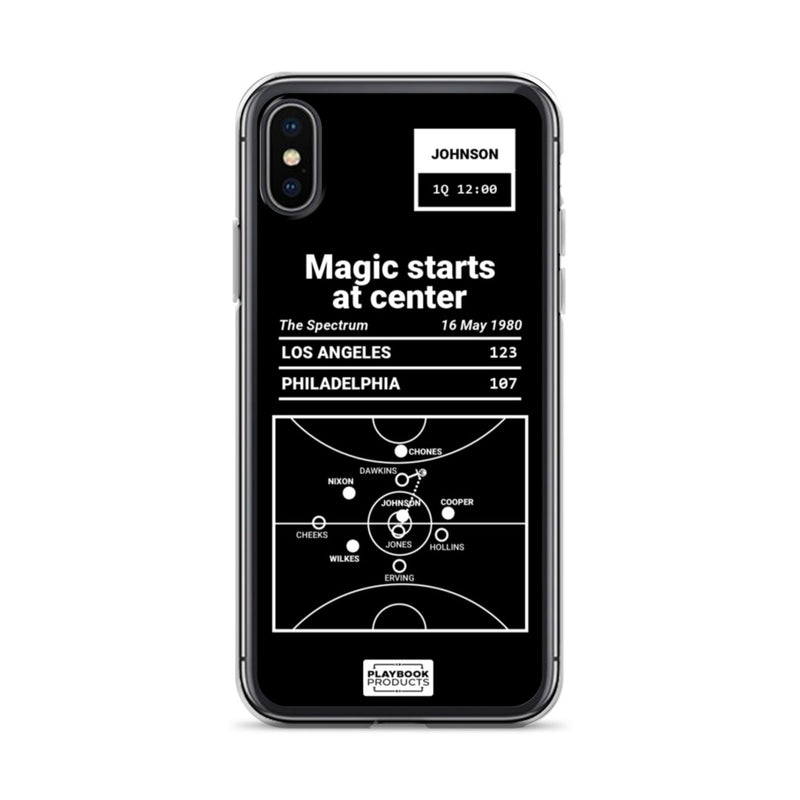 Greatest Lakers Plays iPhone Case: Magic starts at center (1980)