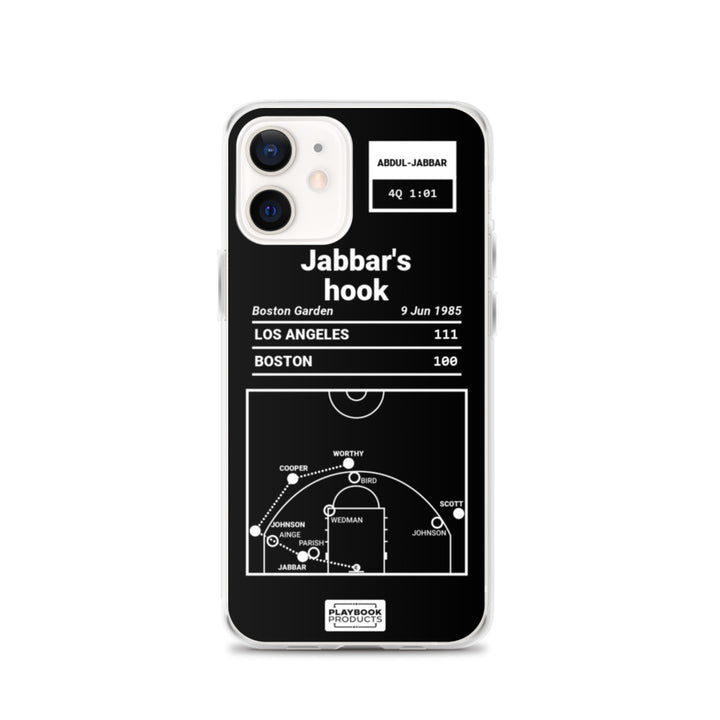 Los Angeles Lakers Greatest Plays iPhone Case: Jabbar's hook (1985)