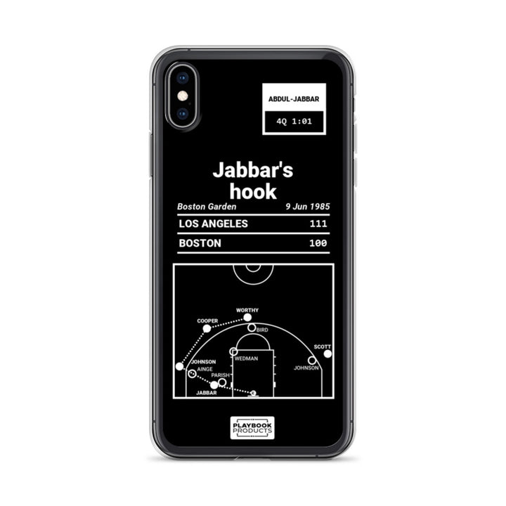 Los Angeles Lakers Greatest Plays iPhone Case: Jabbar's hook (1985)