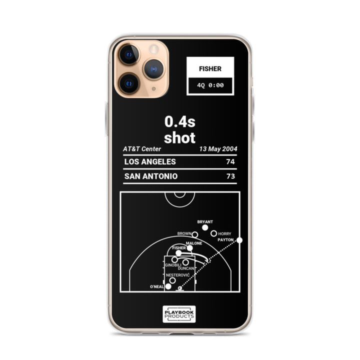 Los Angeles Lakers Greatest Plays iPhone Case: 0.4s shot (2004)