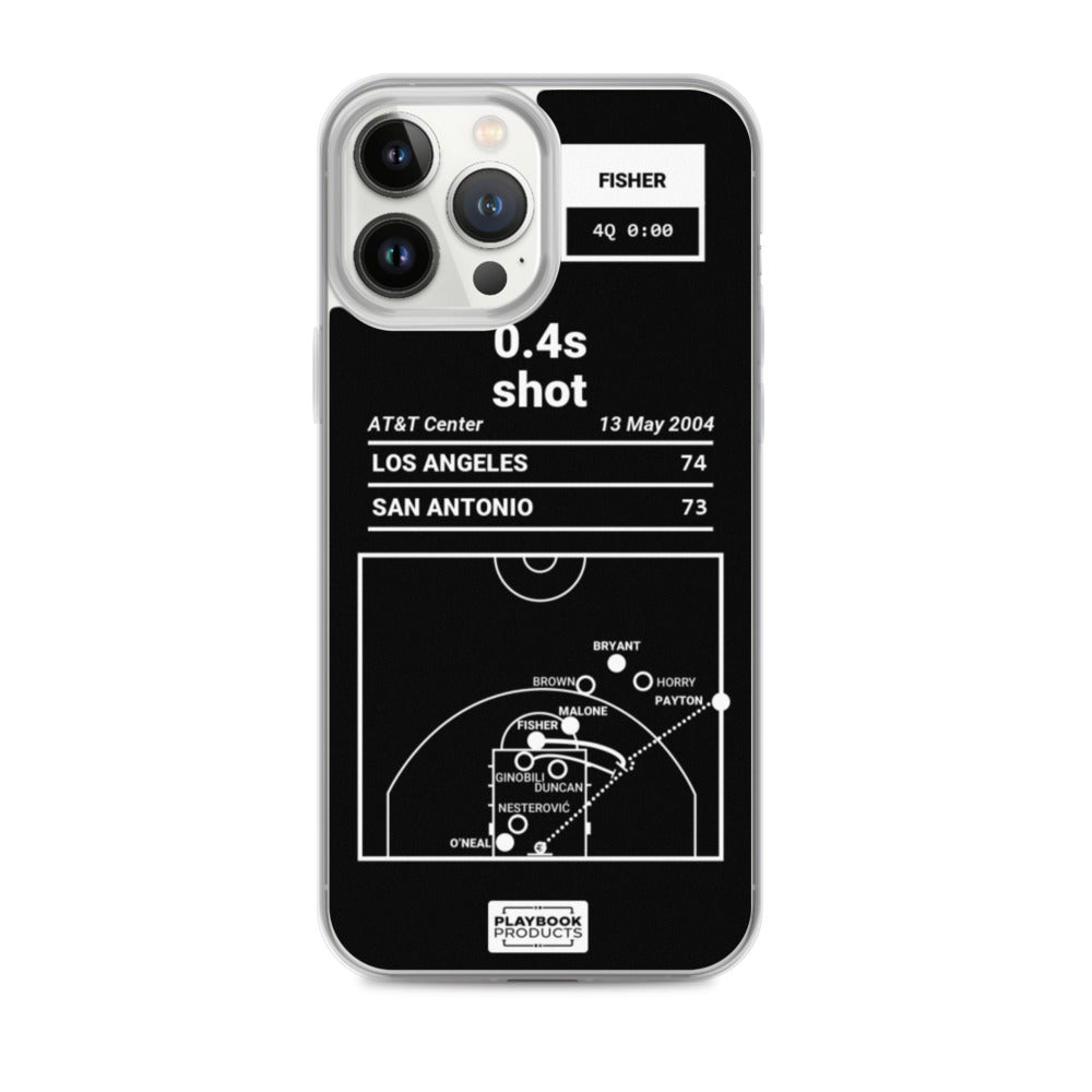 Los Angeles Lakers Greatest Plays iPhone Case: 0.4s shot (2004)