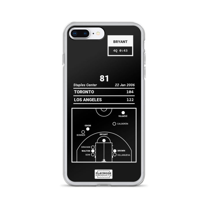 Los Angeles Lakers Greatest Plays iPhone Case: 81 (2006)