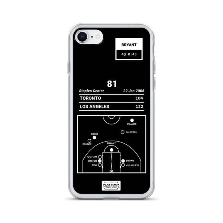 Los Angeles Lakers Greatest Plays iPhone Case: 81 (2006)