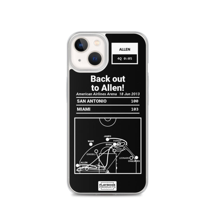Miami Heat Greatest Plays iPhone Case: Back out to Allen! (2013)
