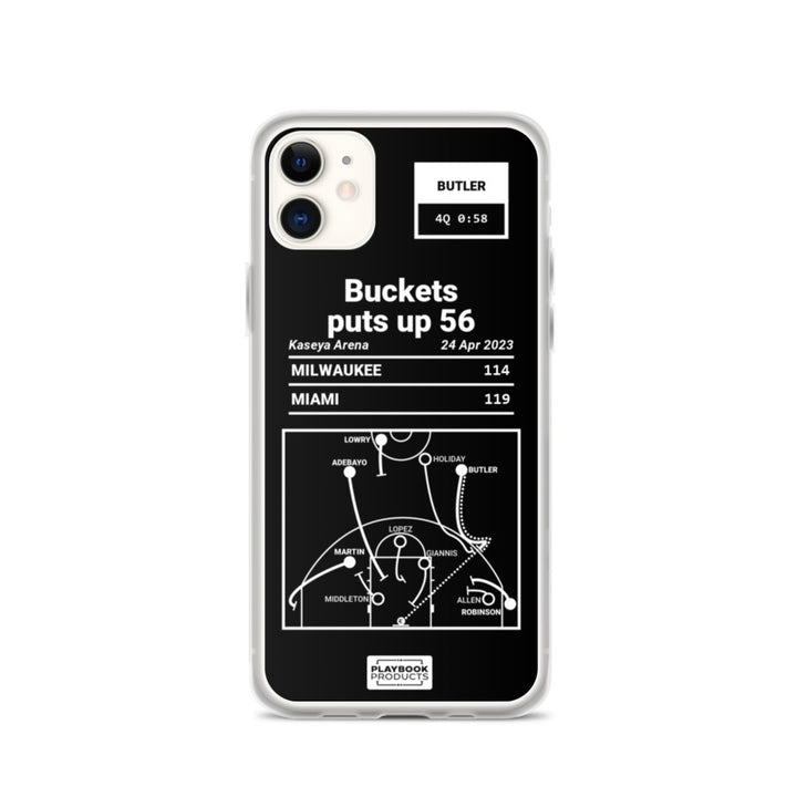 Miami Heat Greatest Plays iPhone Case: Buckets puts up 56 (2023)