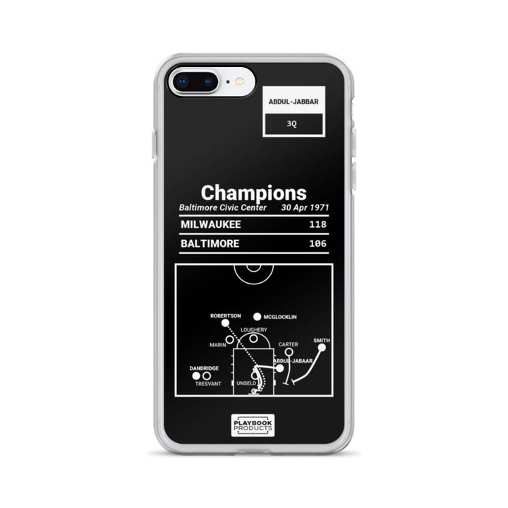 Milwaukee Bucks Greatest Plays iPhone Case: Champions (1971)