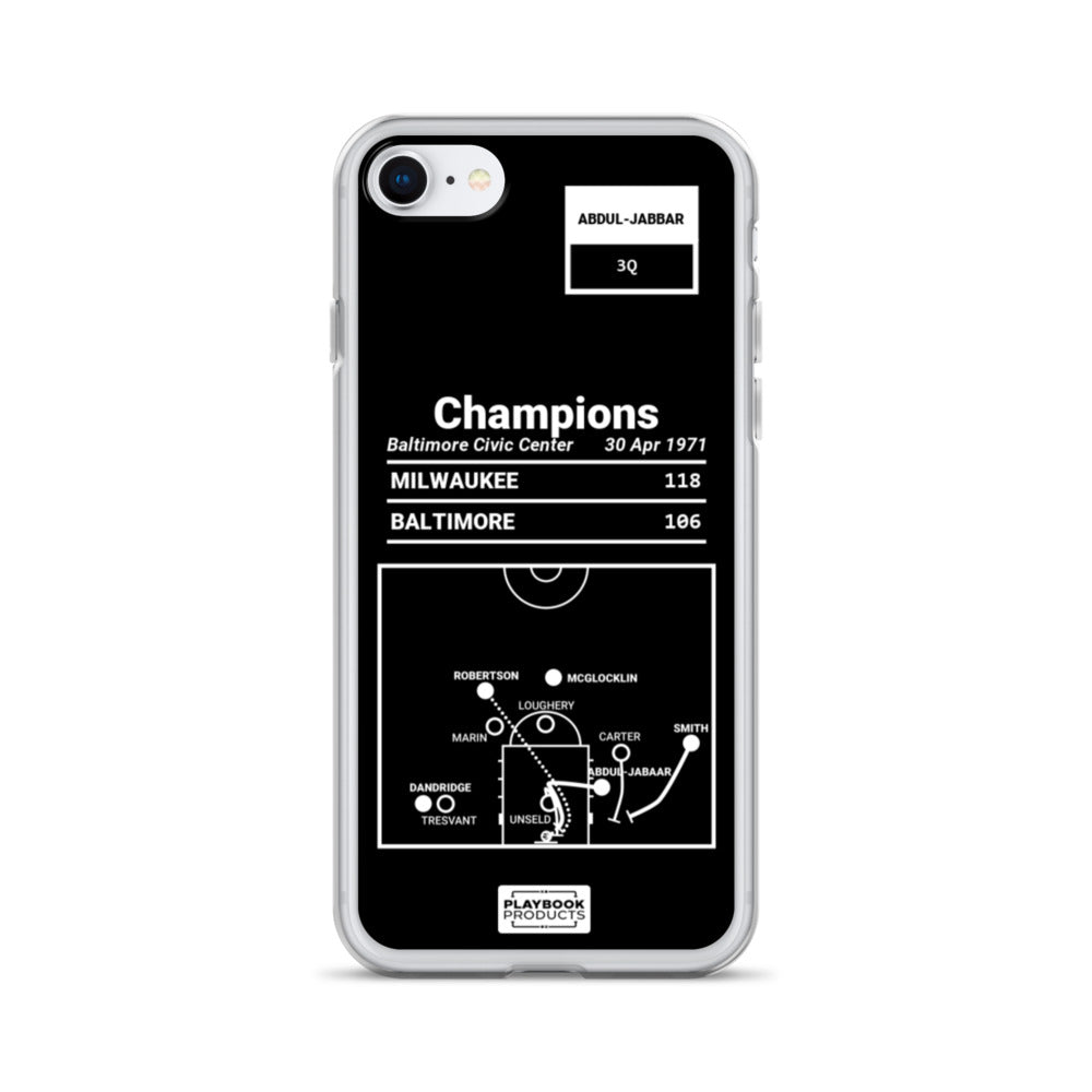 Milwaukee Bucks Greatest Plays iPhone Case: Champions (1971)