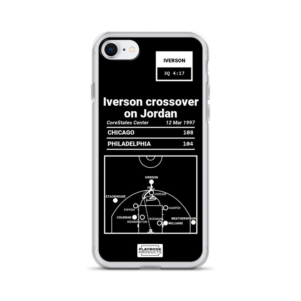 Philadelphia Sixers Greatest Plays iPhone Case: Iverson crossover on Jordan (1997)